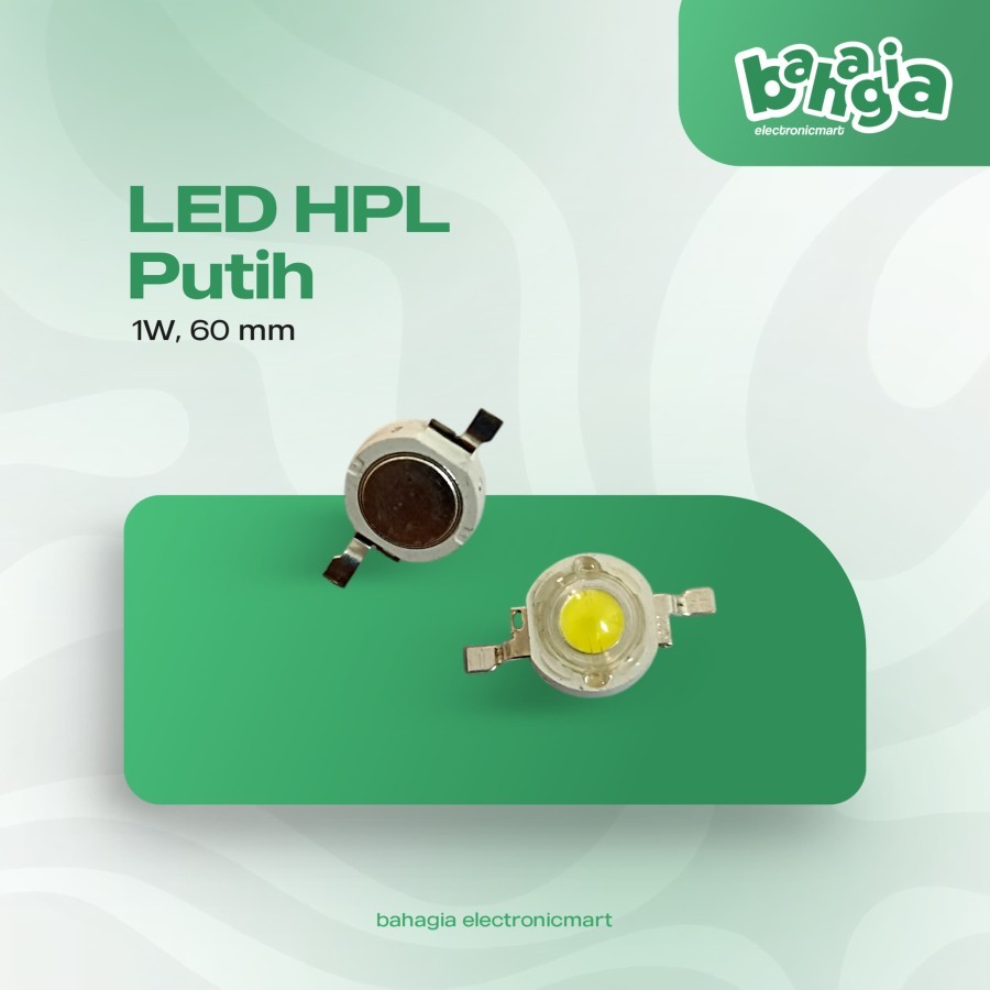 LED HPL 1 watt 1w putih white 60mm / lampu senter led 1w putih bagus