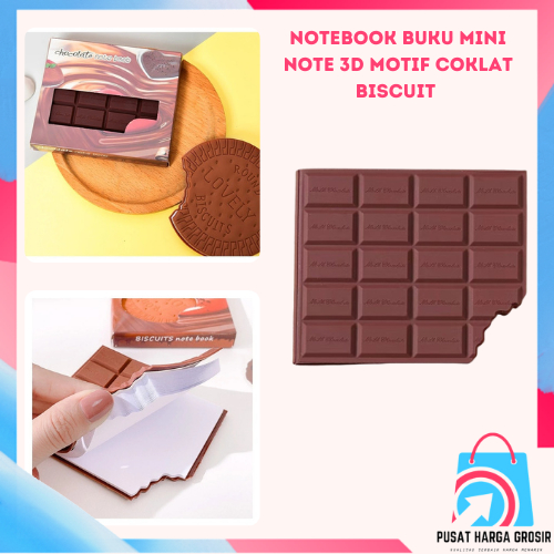 

PHG - Notebook Buku Mini Note 3D Motif Coklat Biscuit Lucu Isi 80 Lembar Buku catatan Notes Memo Bentuk Cookie Chocolate Aroma Wangi Buku Catatan Kecil Alat Tulis Sekolah Kantor