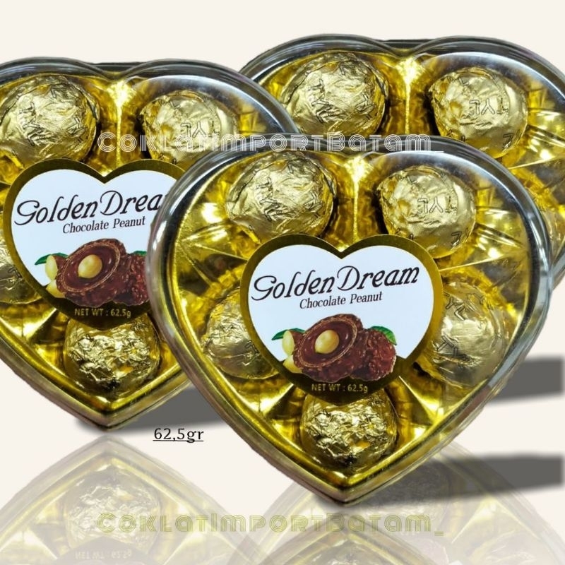 

coklat peanut golden dream kemasan love dan kotak