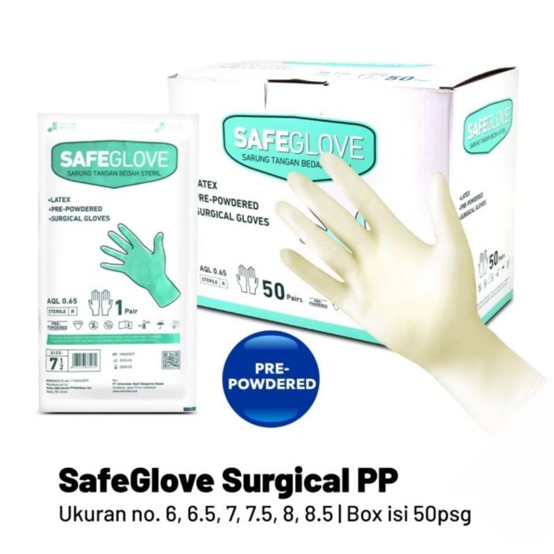 Sarung Tangan SafeGlove Steril Surgical PP Gloves