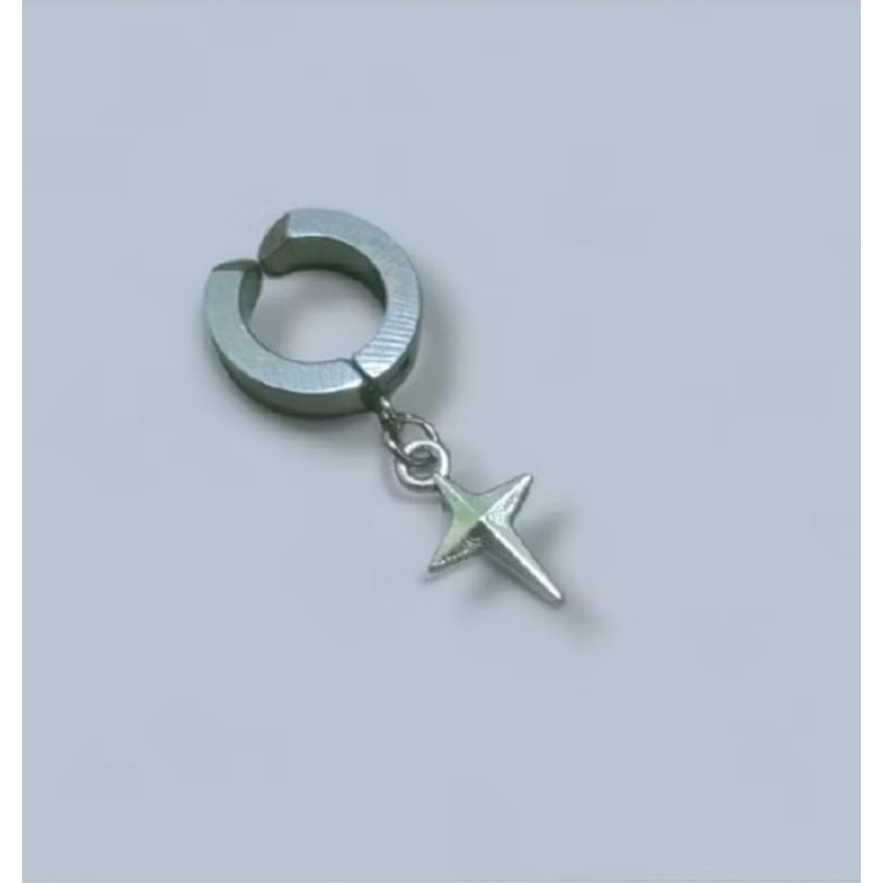 Anting Korea Pria - Anting Jepit/Tindik Desain Pedang dan Bintang