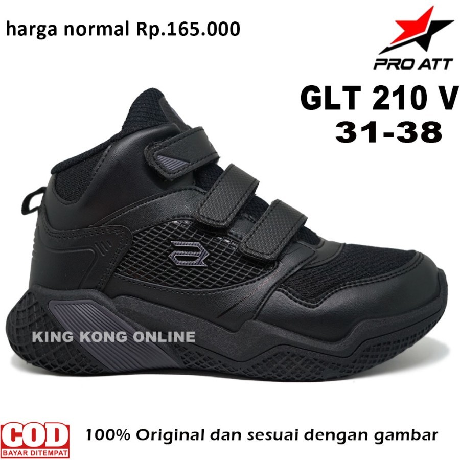 Sepatu Sekolah Anak Laki Laki Perempuan TK SD SMP PRO ATT GLT Hitam Boots, Sepatu Sekolah Anak Cowok