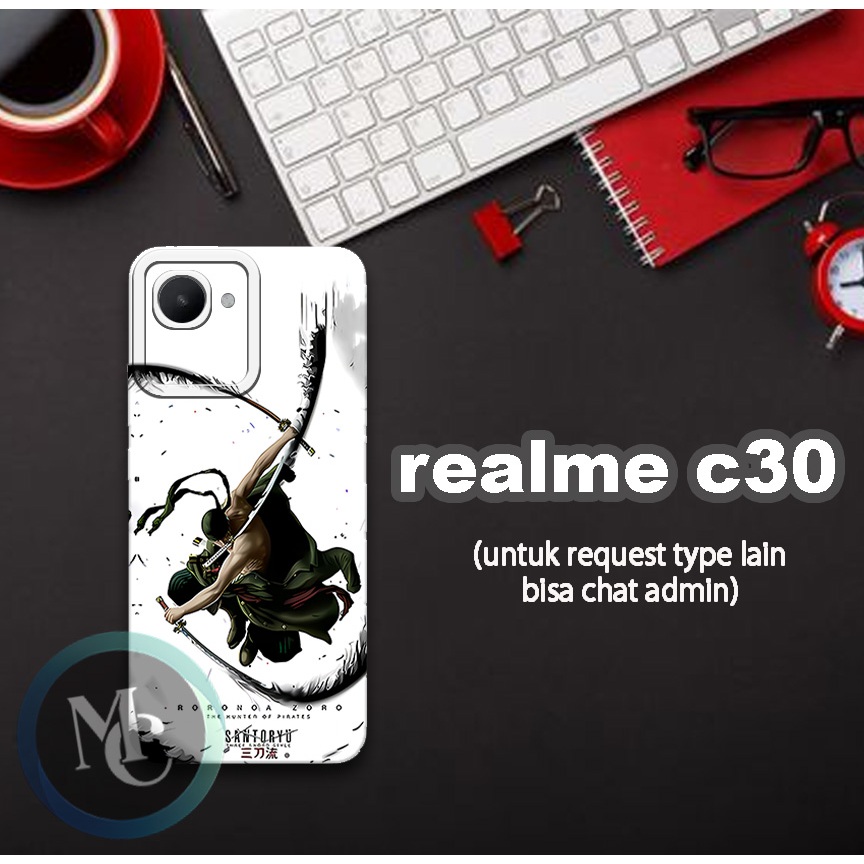 CC5/ Softcase karet lentur untuk realme c30/Motif karakter anime one piece/case realme c30/kesing re