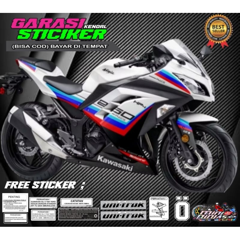 Decal Striping Sticker Ninja 250 Old Livery Bmw Hp4 - Stiker List Variasi Ninja Fi - Stiker Ninja 25