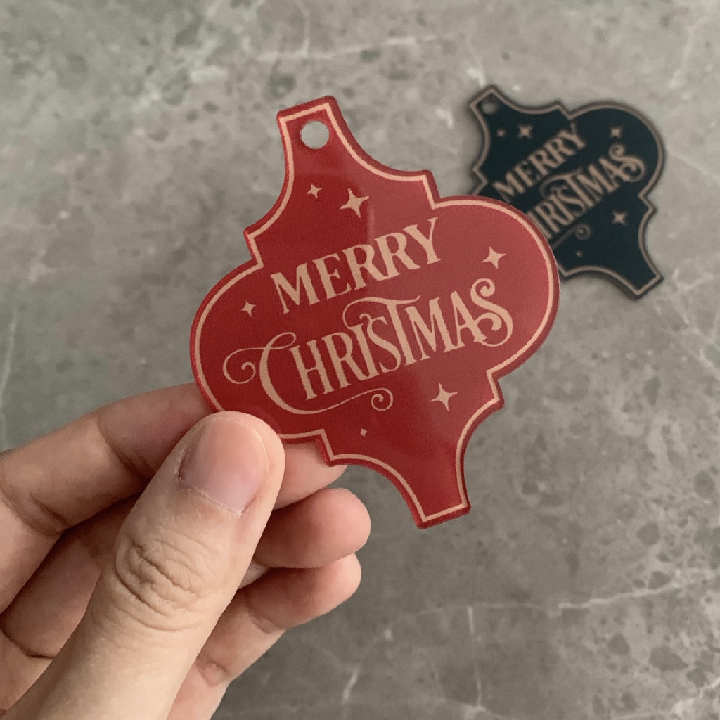 

Christmas Tag Natal Akrilik Merry Christmas Hampers Tag Souvenir Kado Gift Label Tag Hiasan Print