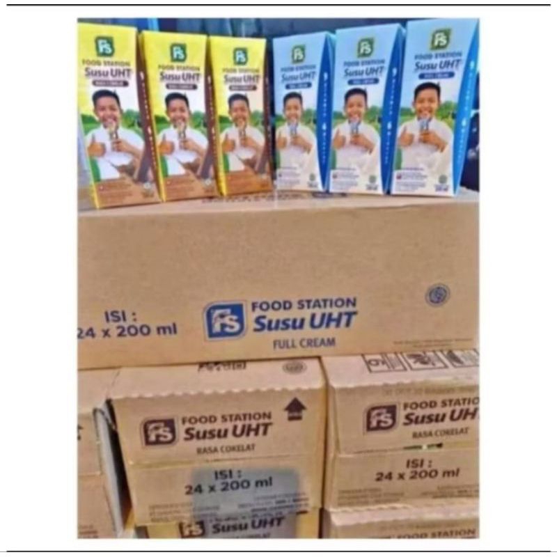 

susu uht food station 200ml × 24pcs rasa coklat