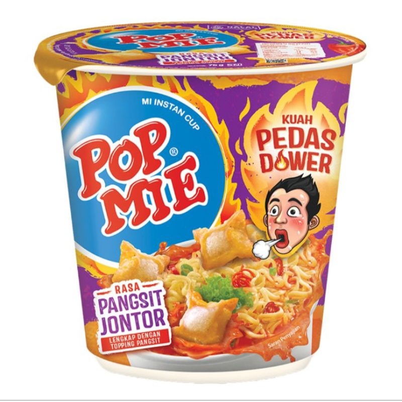 

Pop Mie Mi Instan Kuah Pedas Dower Pangsit Jontor 75 g