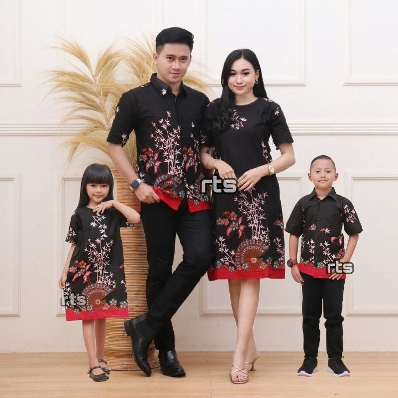 SAROJA | Dress Natal Batik Kipas | Dress Natal Wanita Kekinian | Baju Natal Couple Keluarga Ayah Ibu