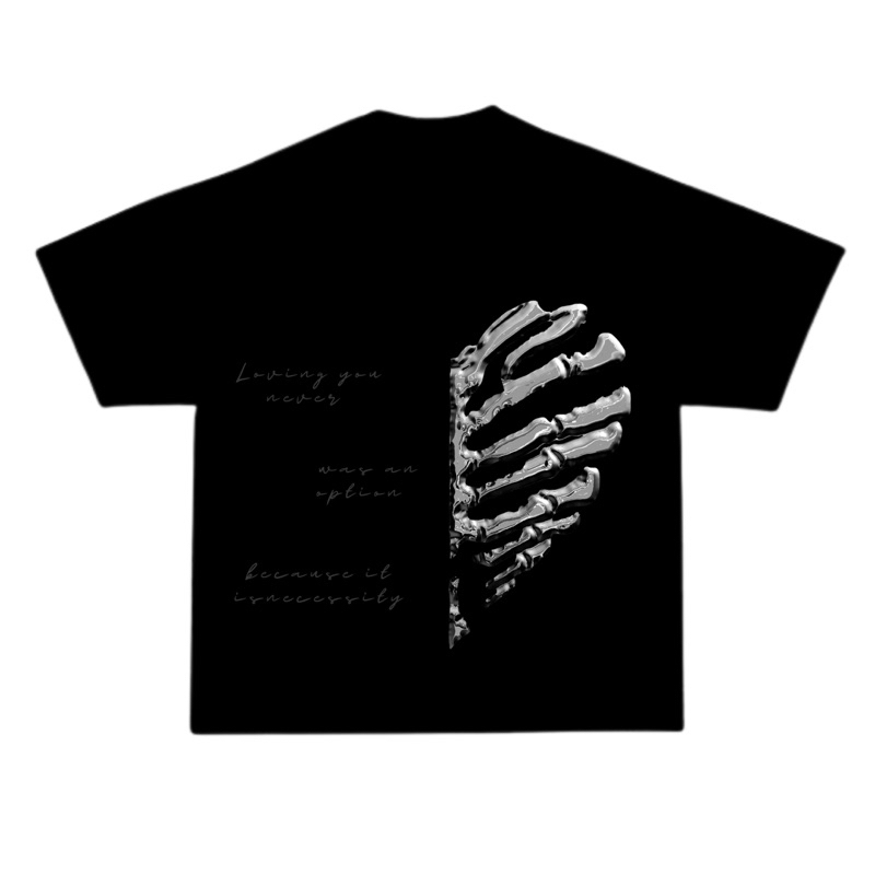 dangerous club - Skeleton heart boxy fit reflective