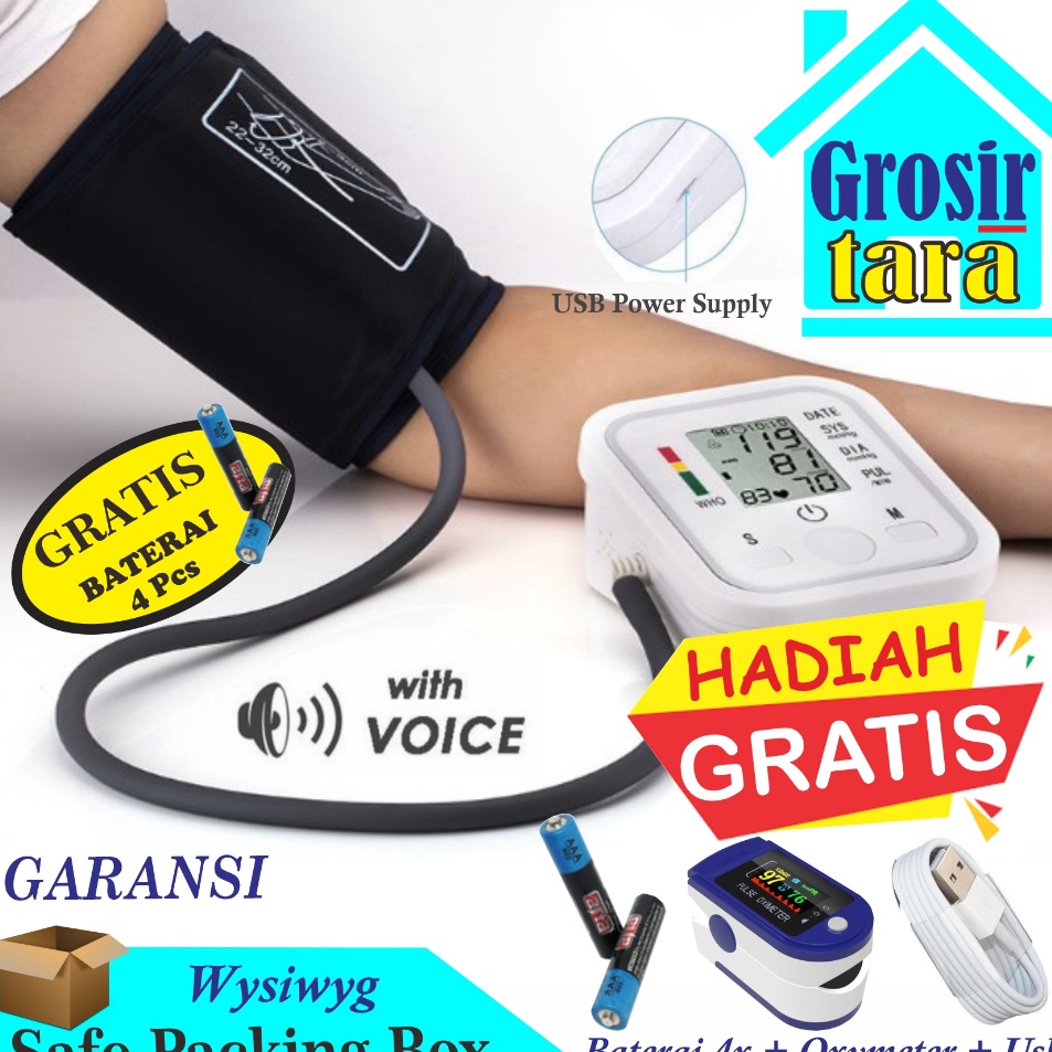Bonus Bubble  TensiMeter Digital Lengan FULL BONUS Tensi Meter Portable Omicron Alat Ukur Tekanan Da