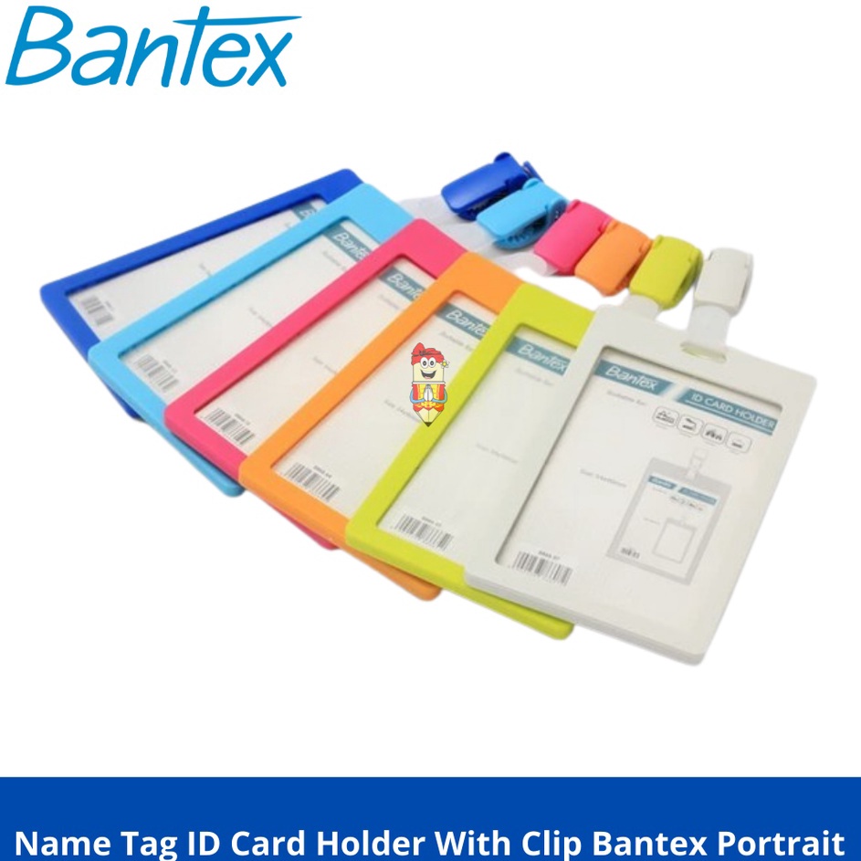 

Super Grosir Name Tag ID Card Holder With Clip Bantex Portrait