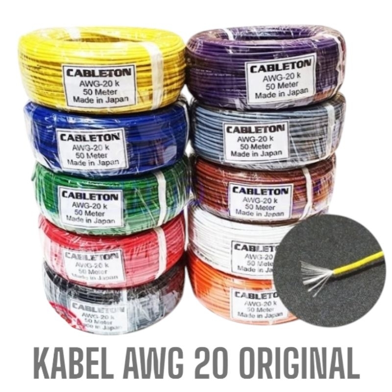 kabel awg 20 original kecil 1 roll 50 meter