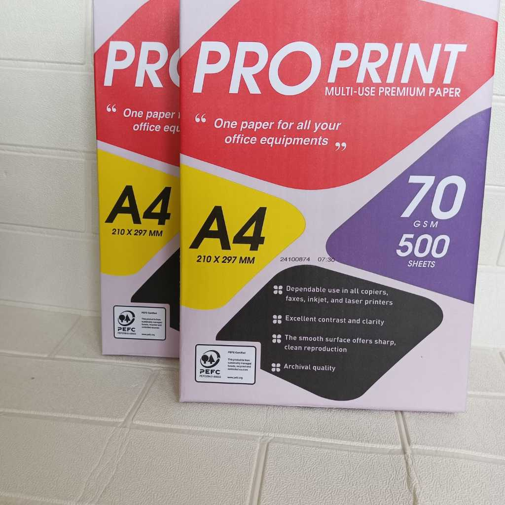 

(1RIM=500Lbr) Kertas Print / Fotocopy Kertas HVS PRO PRINT A4 70 Gsm