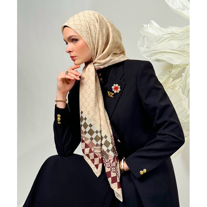 Vivi Zubedi calliope scarf cream nude VZ