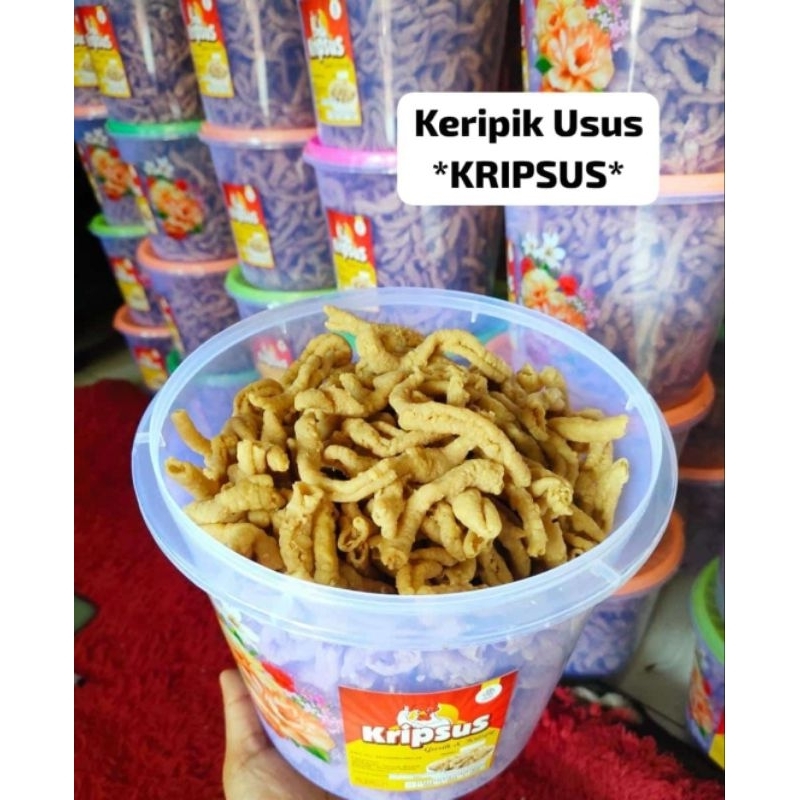 

*Kripik usus toples berat 1kg bonus toples