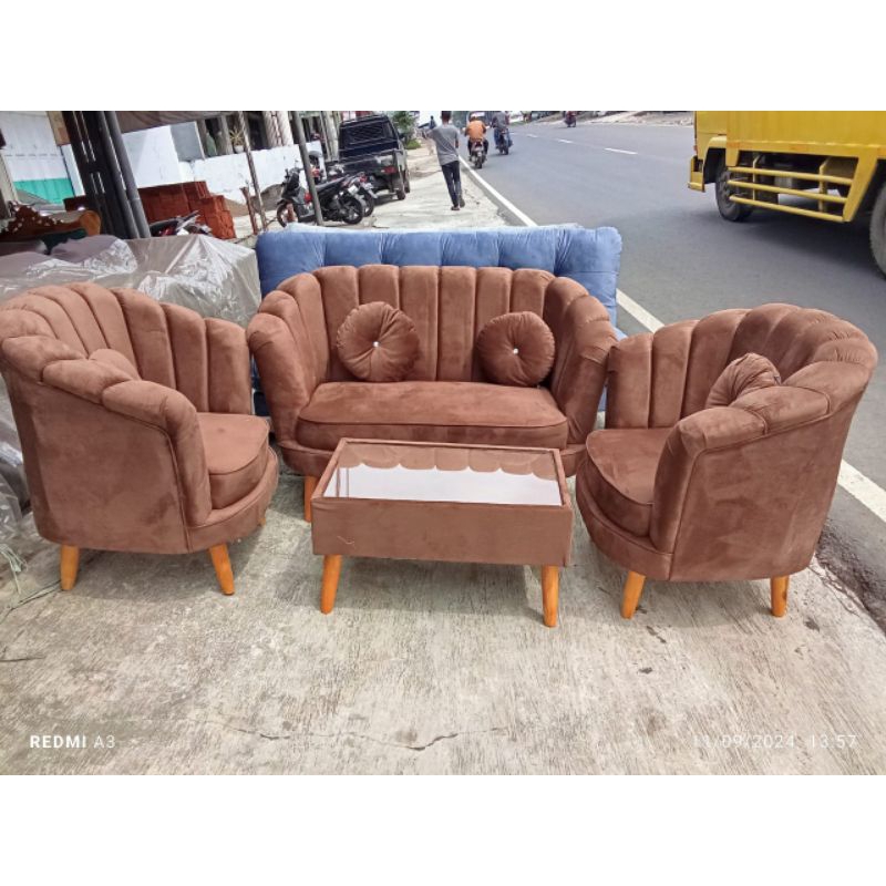 Sofa kerang 1 set  minimalis ruang tamu