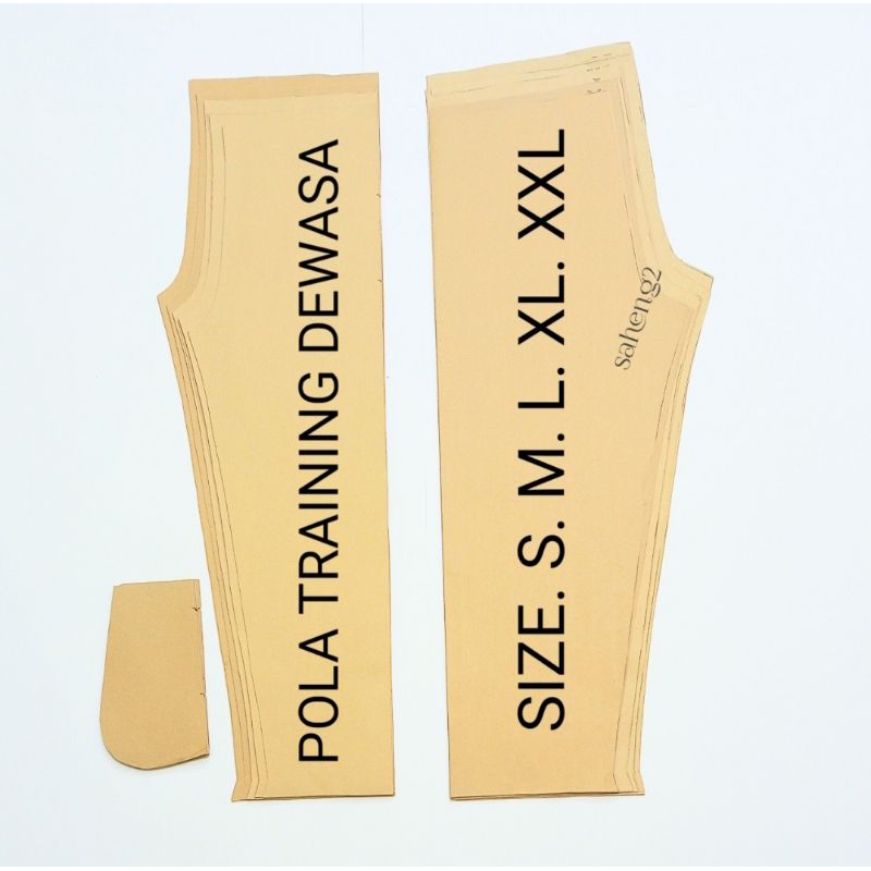 pola CELANA TRAINING DEWASA satu set isi 5 ukuran size S M L XL XXL