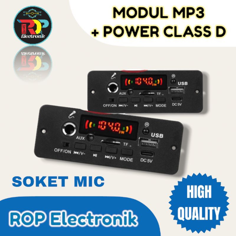 Modul MP3 + Power Class D Soket Mic 80 WATT Amplifier