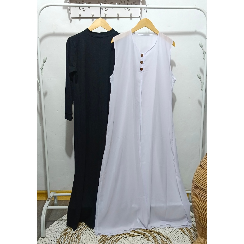 Allys - set inner gamis + outer /set dress gamis spandek rayon premium/outer ceruty