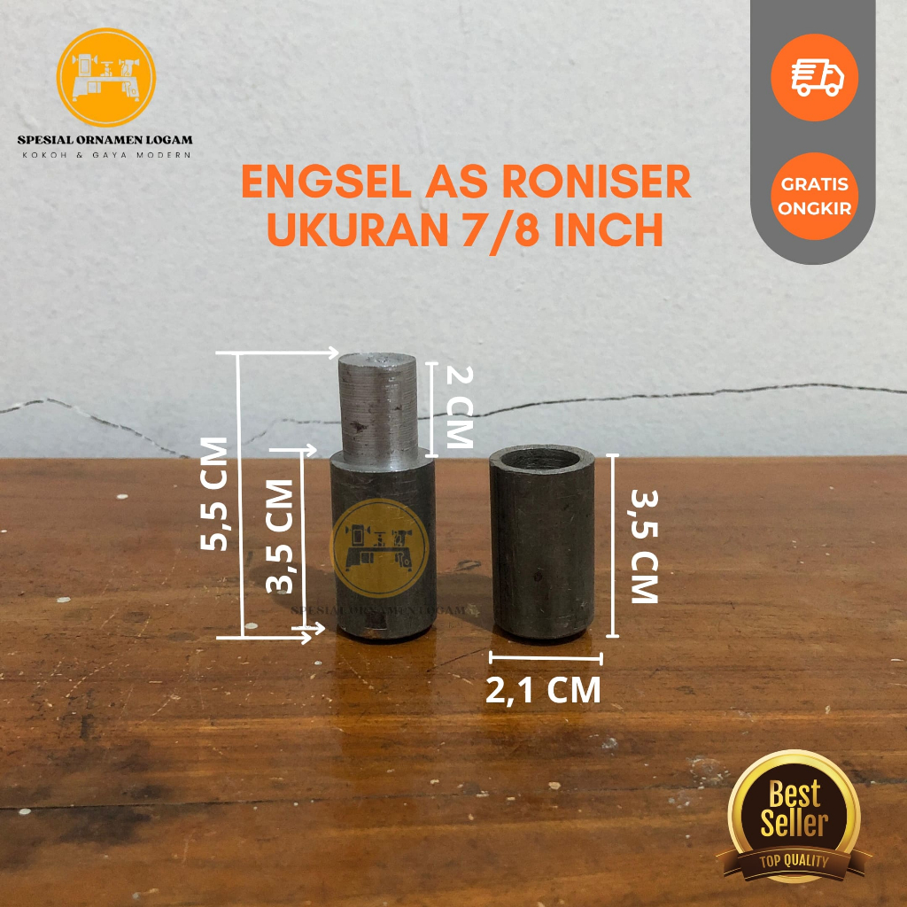 Engsel Bubut Besi As Roniser pagar pintu Ukuran 7/8 l Engsel Pintu Pagar l Engsel Pintu Besi