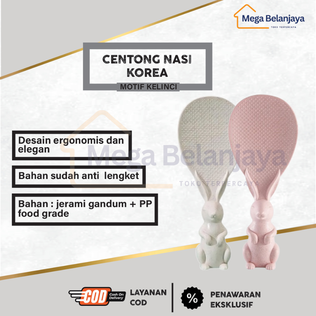 [ MBJ ] Centong Nasi Korea Model Kelinci / Sendok Nasi Korea Kelinci Food Grade Anti Lengket