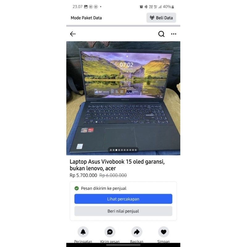 Laptop Asus Vivobook 15 Oled Garansi