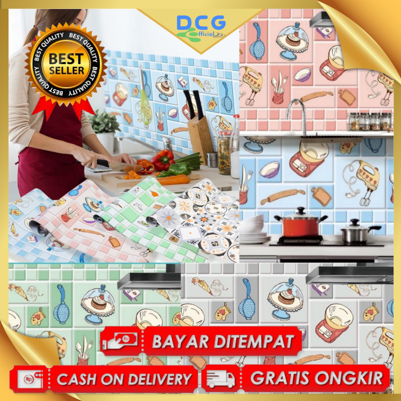 WALLPAPER Kitchen Anti Api Air & Minyak Wallpaper Dapur Kitchen Set Kamar Mandi Wallpaper Premium Da