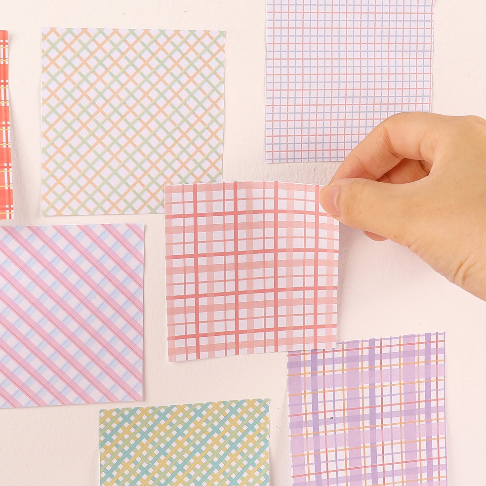 

KODE WYGT7 Sticky Notes Grid Memo Pad Aesthetic Jurnal Scrapbook Fancy 2 Lembar Penanda Buku By Mykochenina