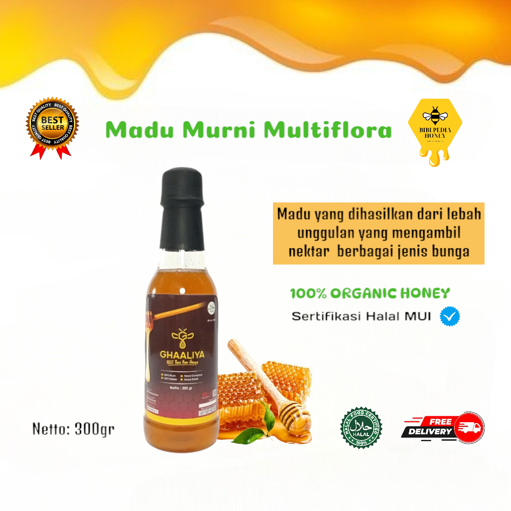 

Madu Murni Multiflora 100% Asli 300gr by Ghaaliya Madu