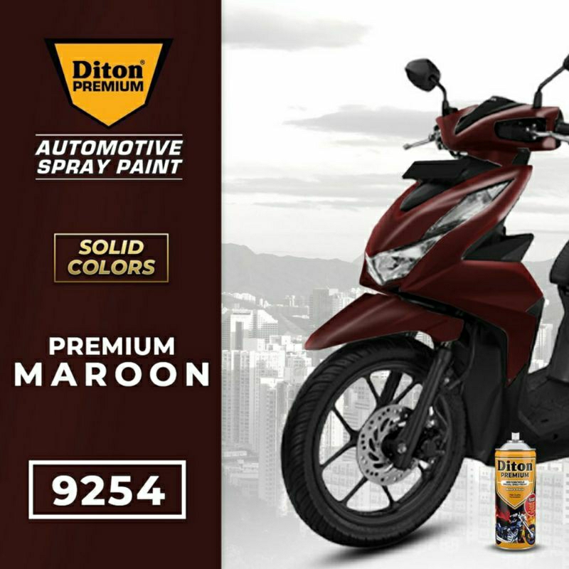 #MAU# Cat Semprot Diton Premium 9254 Premium Maroon 400ml Maron Merah Tua Solid Cat Spray Duco Diton