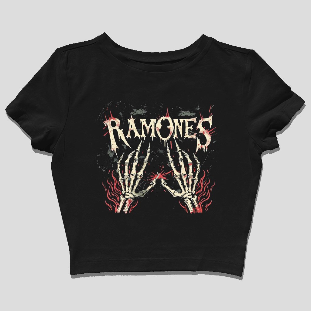 Baby tee Ramones Style y2k Crop top tee