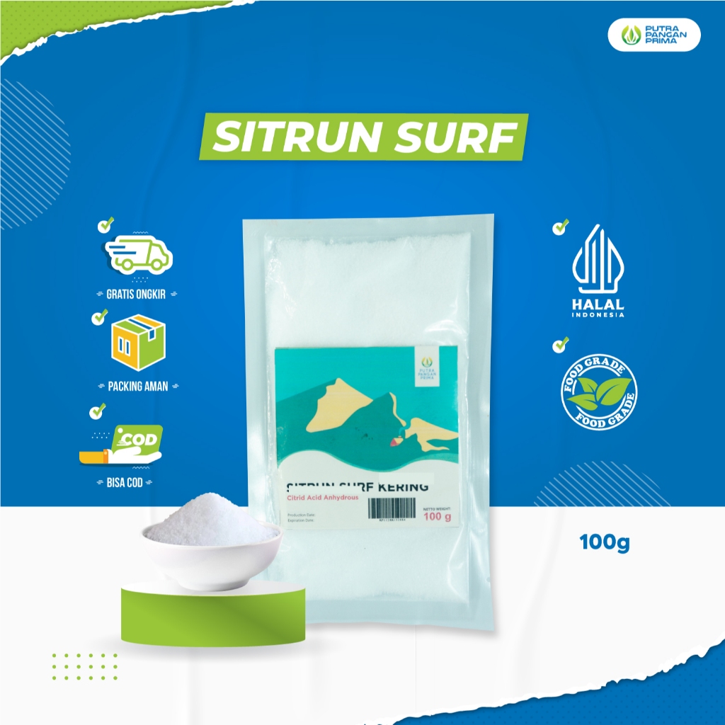 

Bubuk Sitrun Surf Citrid Acid Asam Organik 100gr