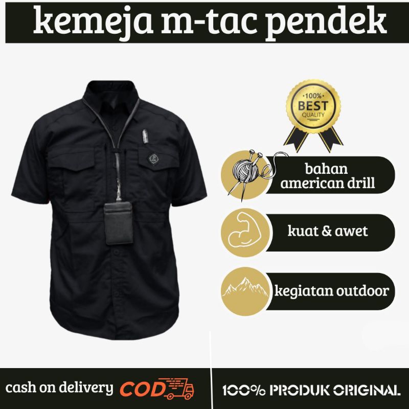 BAJU KEMEJA TACTICAL PRIA M-TAC LENGAN PENDEK / KEMEJA TACTICAL PUTIH PENDEK / KEMEJA PDH / RESKRIM 