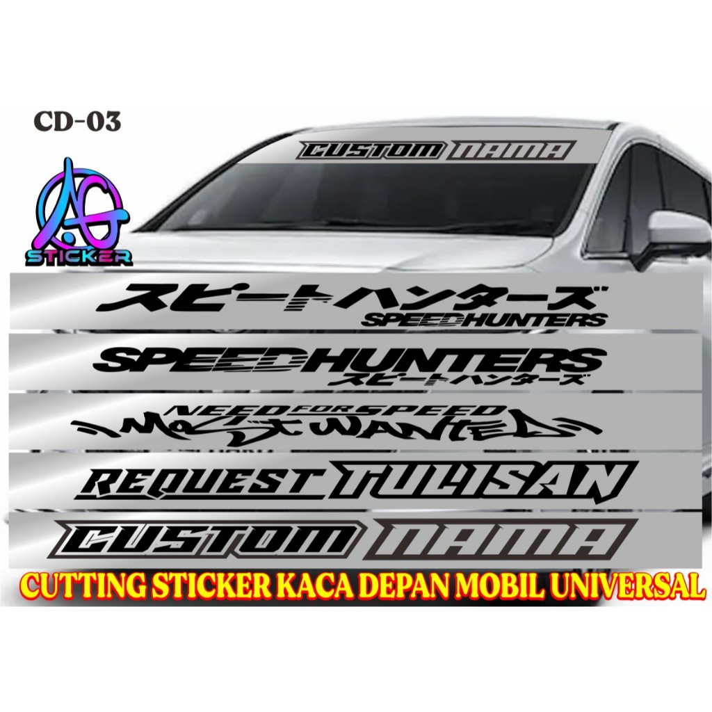 Stiker Kaca Mobil Depan Costum dan Request sticker variasi mobil STIKER BLOK MOBIL STICKER NAMA