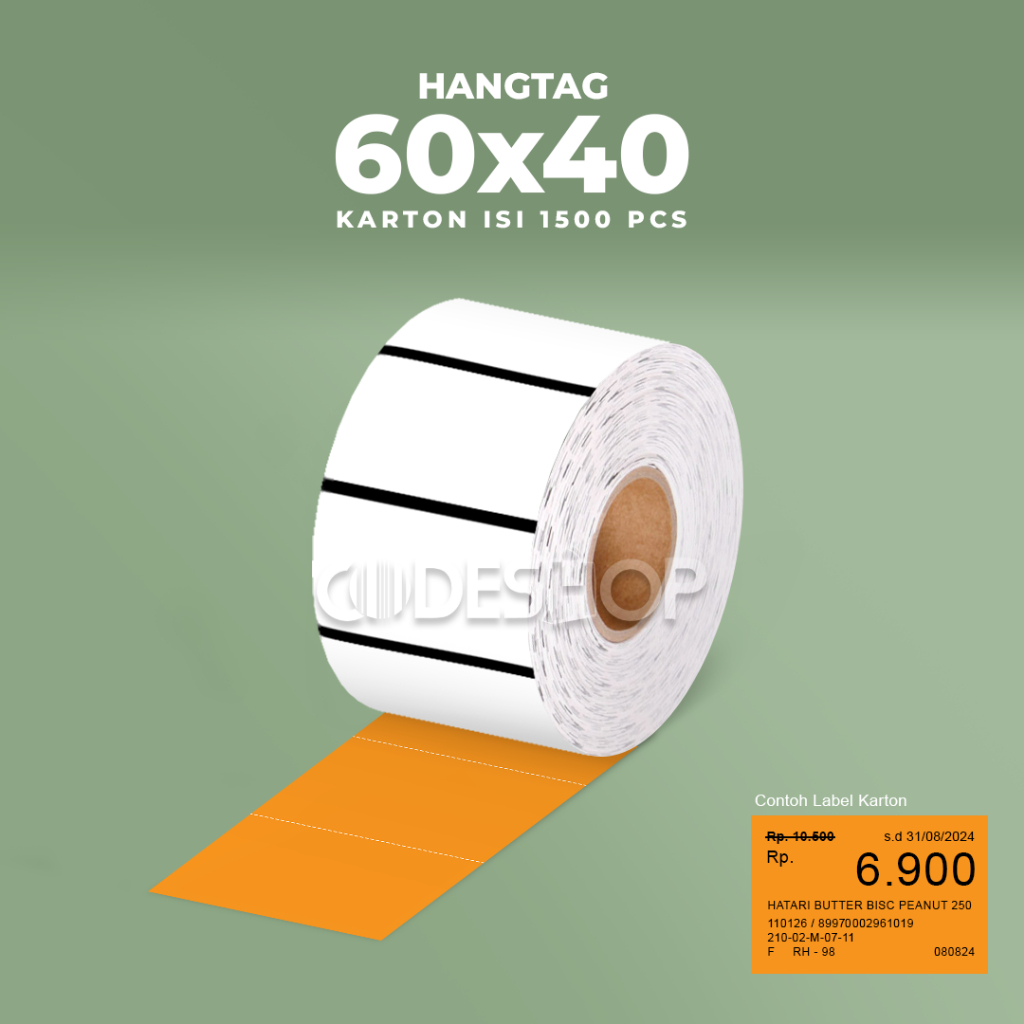 

Label Harga Rak Gondola 60x40mm 60 x 40 Stiker Hangtag 60x40 mm Warna Orange