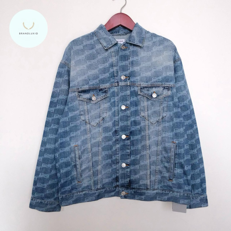 Balenciaga Denim Jacket BB Monogram Oversized in Bleu Color