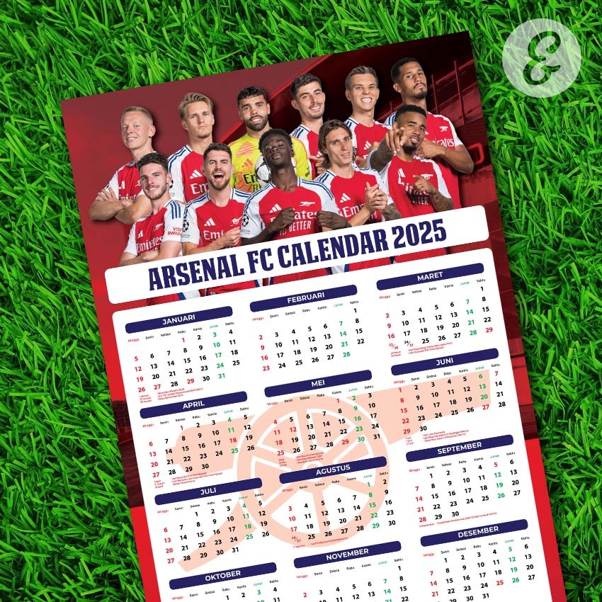 

Kalender Bola Tahun 2025 edisi Arsenal