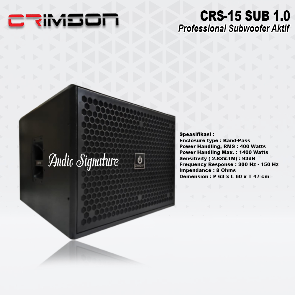 Speaker Aktif Subwoofer 15 Inch CRIMSON CRS 15 SUB 1.0 Original 500 Watt