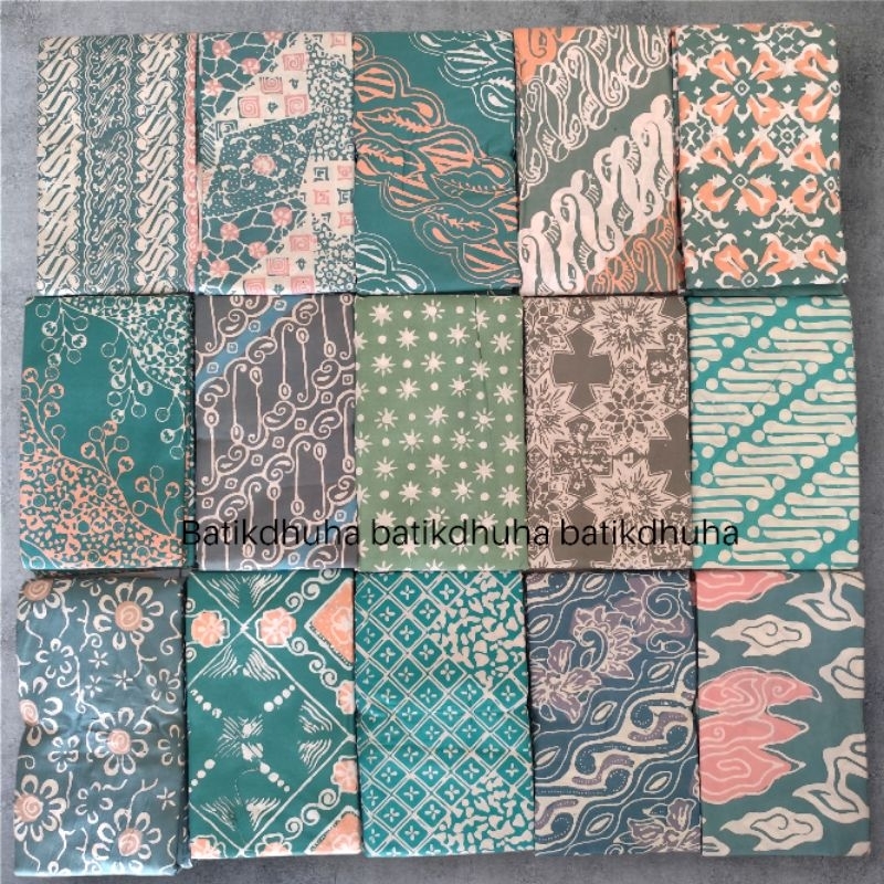 KAIN BATIK CAP GARUTAN WARNA HIJAU TOSKA IJO TOSCA PASTEL