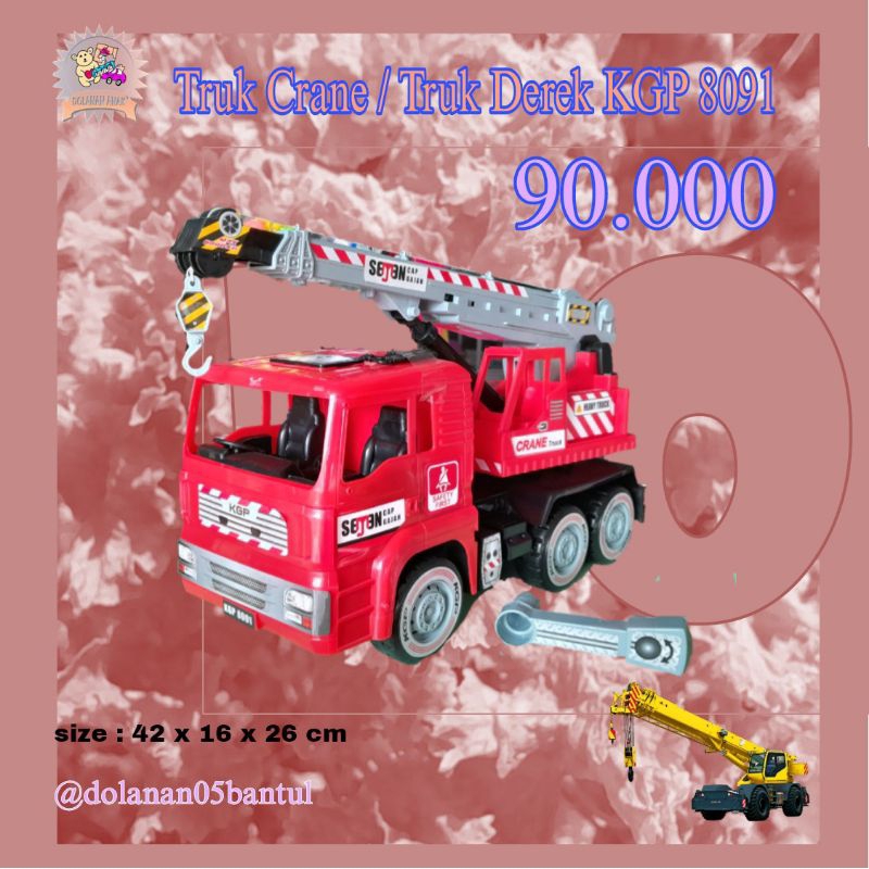 Mainan Anak Truk jumbo KGP 8091 Truk derek mainan truk crane