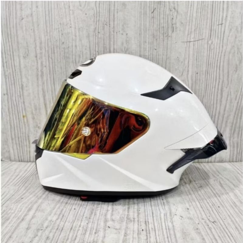 HELM KYT TT COURSE SOLID WHITE PAKET GANTENG