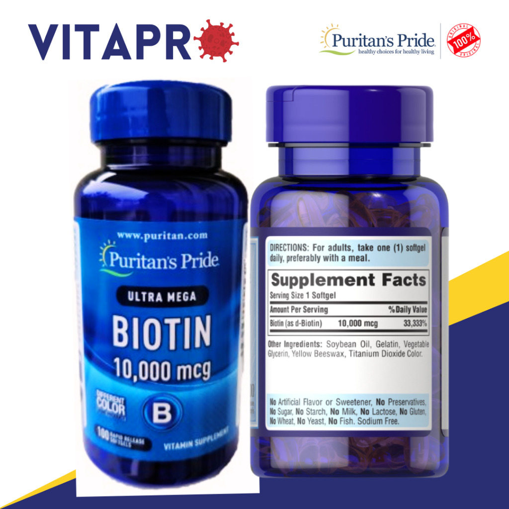 Puritan Pride Biotin 10000 mcg isi 100 PERTUMBUHAN RAMBUT