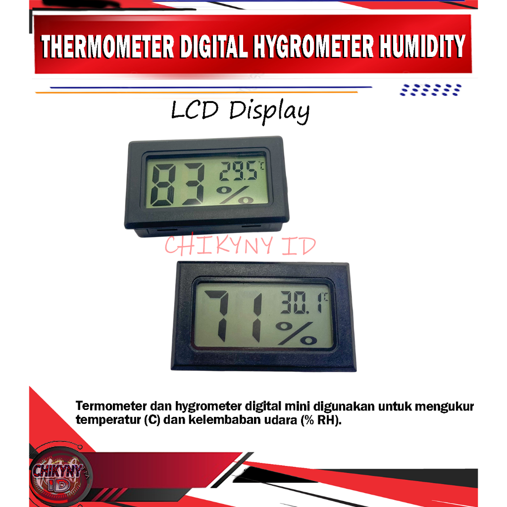 THERMOMETER DIGITAL HYGROMETER WITH LCD PROBE HUMIDITY