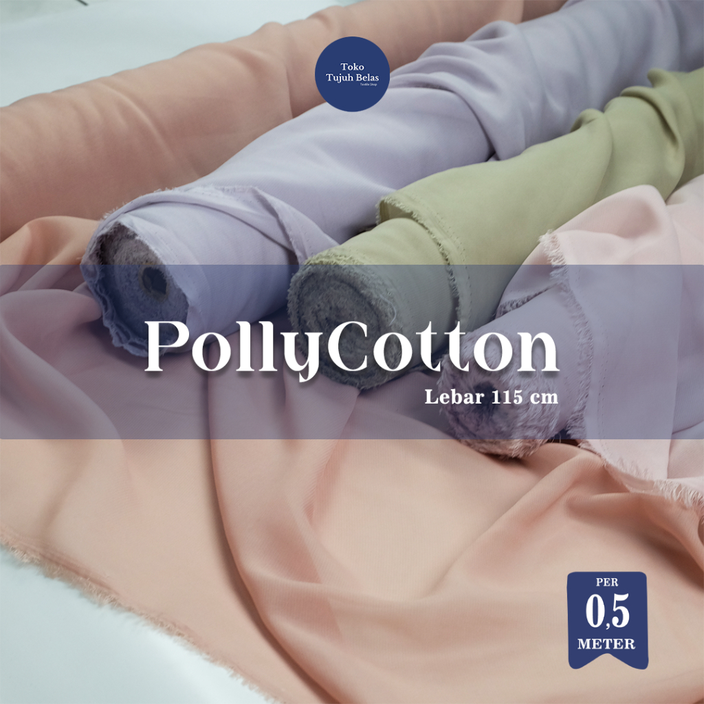 TOKO17 BELLA SQUARE / kain POLYCOTTON / double chiffon PER 0,5 METER kain eceran bahan kerudung