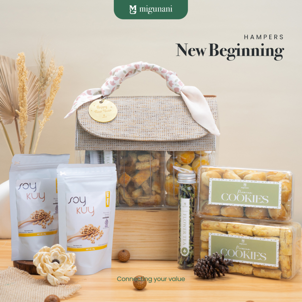 

NEW BEGINNING HAMPERS / Kado / Gift / Parcel / Bingkisan / Hadiah Natal Tahun Baru Premium / Hampers Christmas Xmas New Year Hampers Tas Goni Mika Cookies set FREE CUSTOM
