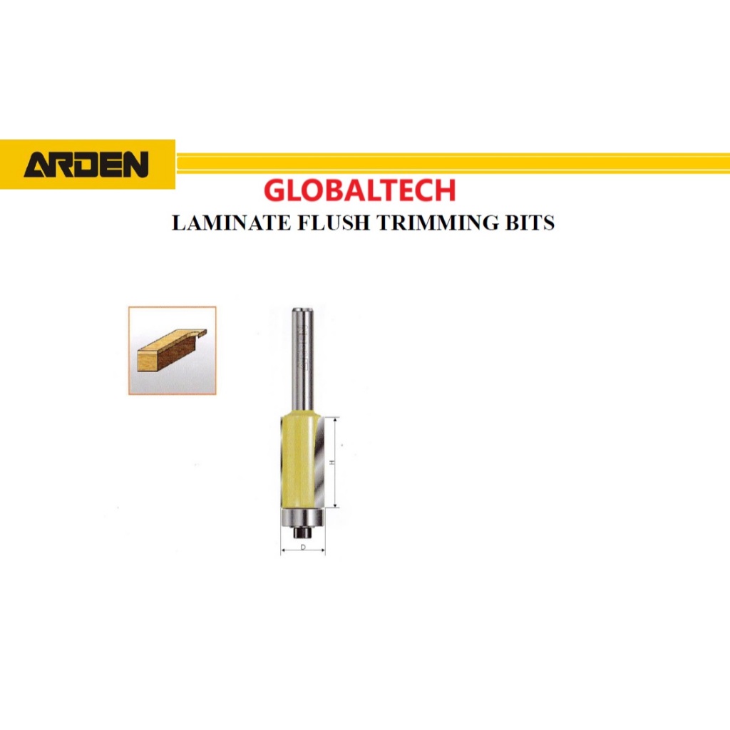 ARDEN FLUSH BEARING STRAIGHT BIT 1/4" MATA ROUTER ORGINAL ARDEN ROUTER BIT MATA PROFIL