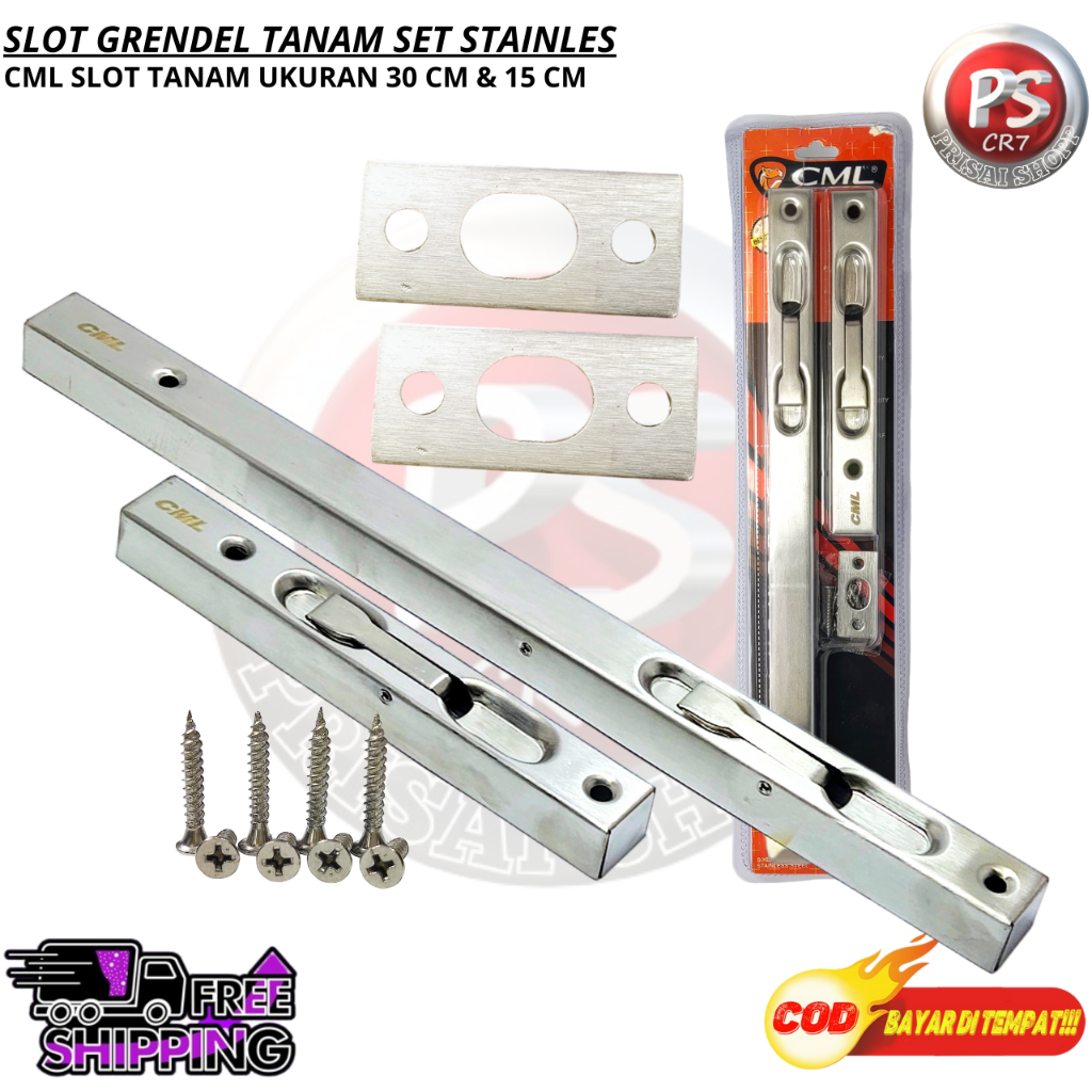 SLOT TANAM CML/GRENDEL TANAM CML/SELOT PINTU TARUNG PINTU 2 DAUN SLOT TANAM (BAHAN STAINLESS STEEL )
