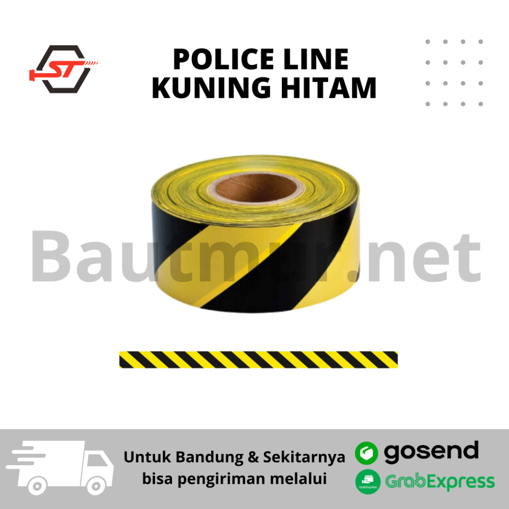 Police Line Kuning Hitam / Garis Polisi / Bariccade Line