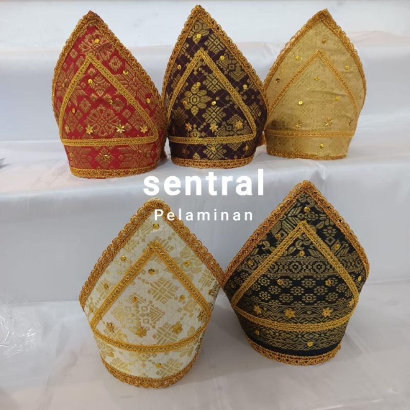Topi minang/Tanjak minang/deta minang/deta songket/hiasan kepala minang/deta runcing
