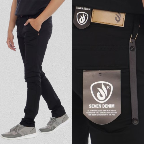 SEVEN DENIM Celana Jeans Pria Panjang Slim Fit Hitam Naomi Celana Jeans Stretch Panjang Original